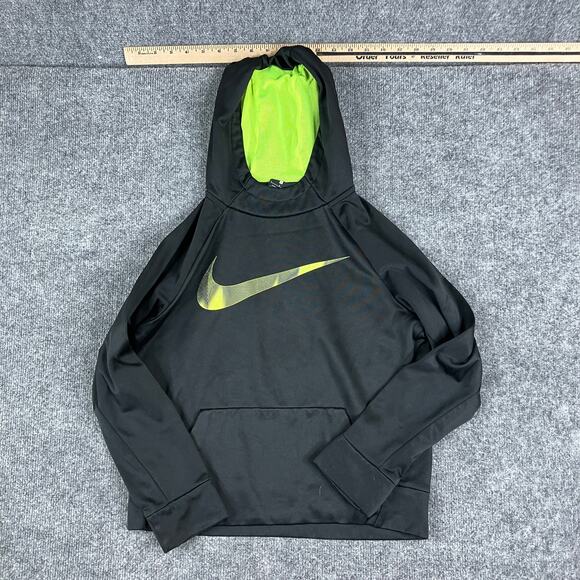Nike Other - Nike Dri-Fit Hoodie Boys Size L Black Green Pullover Athletic Lightweight Active